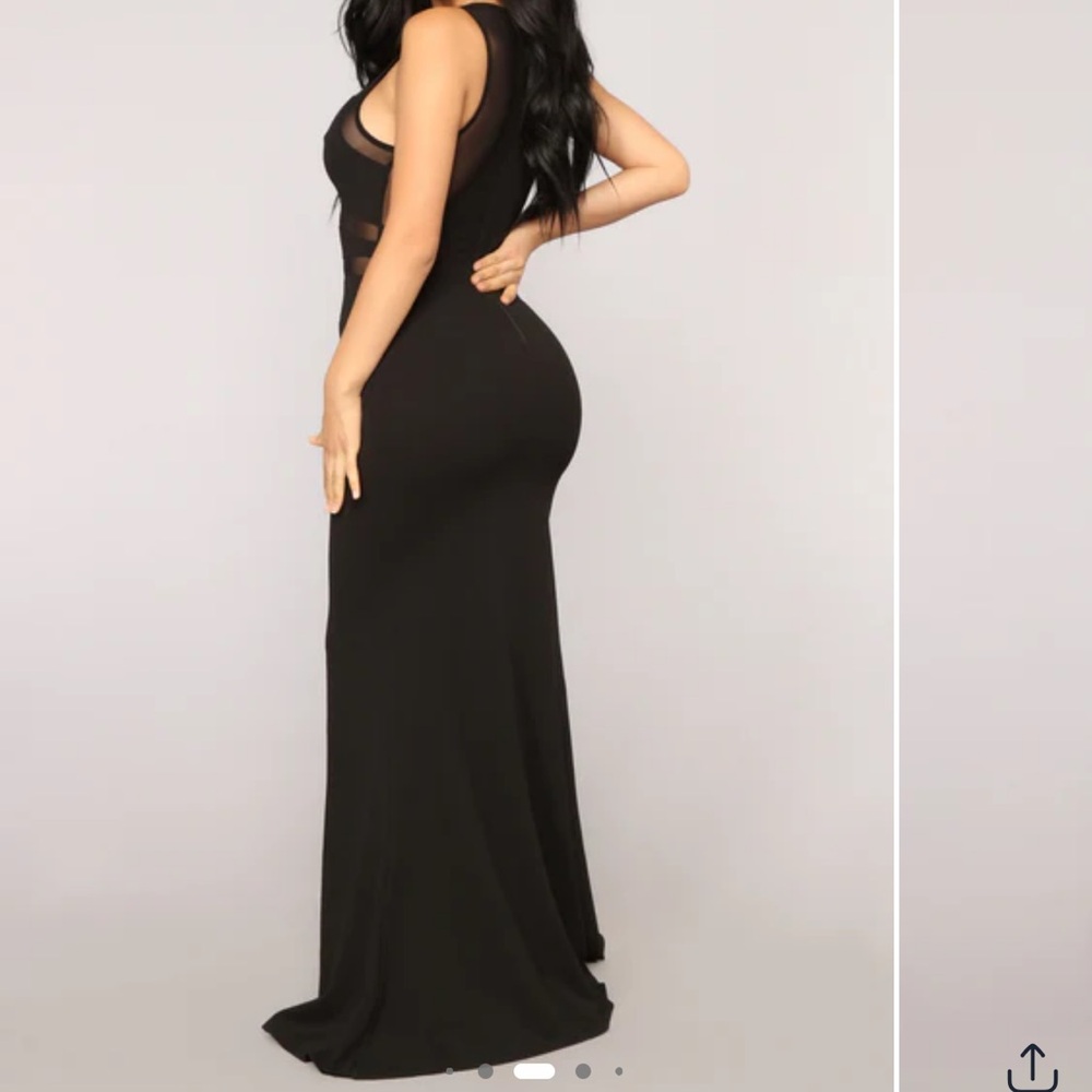 Fashion Nova Black V-Neck Mesh Dress - Picture 4 of 9